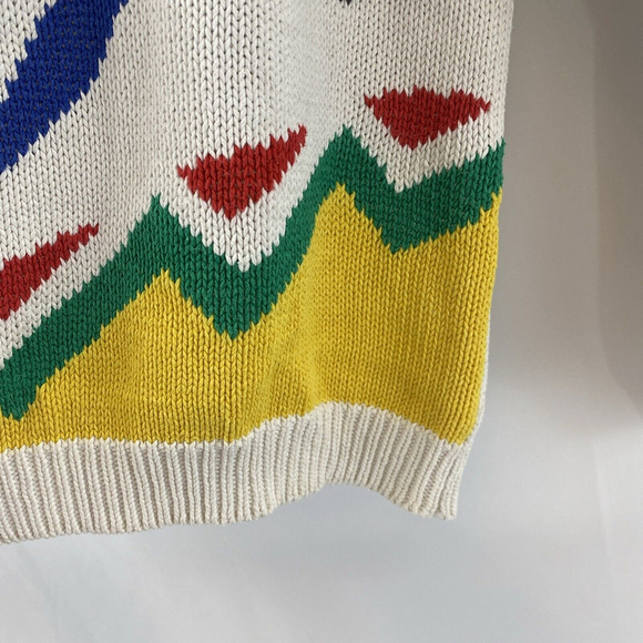 Spanner Abstract Knit 100% Cotton Vintage Crewneck Sweater Size Medium - Picture 13 of 16